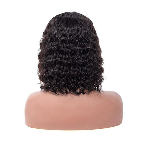 VSHOW Bob Water Wave Human Hair Lace Front Wigs Natural Black