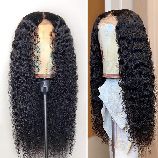 VSHOW HAIR Premium 9A Transparent Lace Front Wigs Kinky Curly Human Hair Natural Black