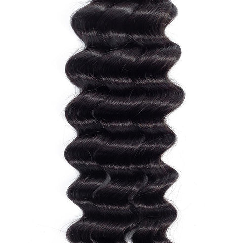 VSHOW HAIR Premium 9A Indian Human Virgin Hair Loose Deep Wave Natural Black 3 Bundles Deal