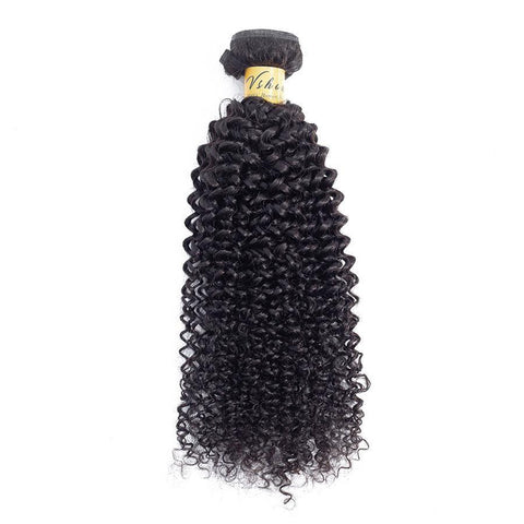 VSHOW HAIR Premium 9A Malaysian Human Virgin Hair Kinky Curly 4 Bundles with Pre Plucked Closure Deal Natural Black