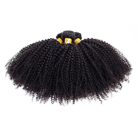 VSHOW HAIR Premium 9A Peruvian Virgin Human Hair Afro Curly 3 or 4 Bundles with Closure Popular Sizes