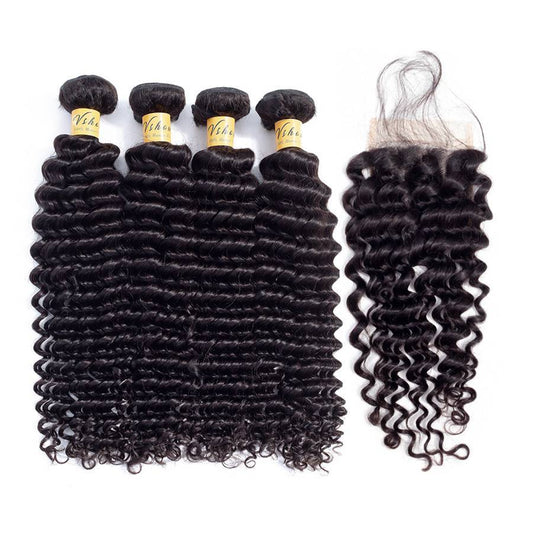 mongolian virgin hair deep wave human hair bundles