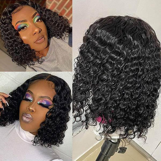 VSHOW Fine Hair Short Bob Haircuts Deep Wave Hair 13x4 And 4x4 Lace Front Wigs Human Hair