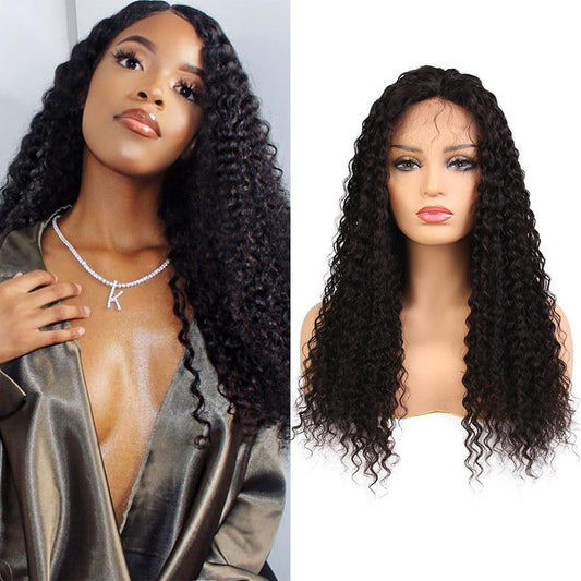 VSHOW HAIR Premium Lace Wigs Deep Wave Human Hair 360 Lace Wigs Natural Black