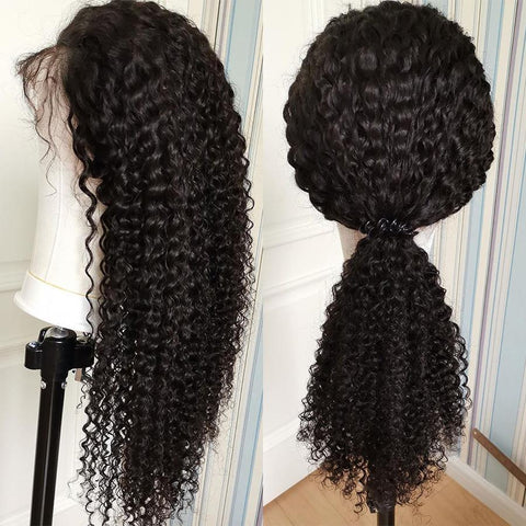 VSHOW HAIR Premium Lace Wigs Deep Wave Human Hair 360 Lace Wigs Natural Black