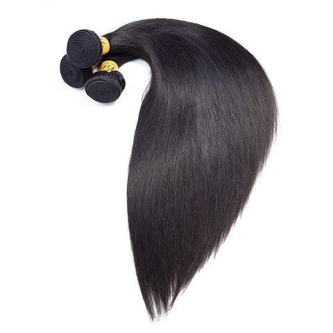 VSHOW HAIR Premium 9A Mongolian Human Virgin Hair Straight Natural Black 3 Bundles Deal