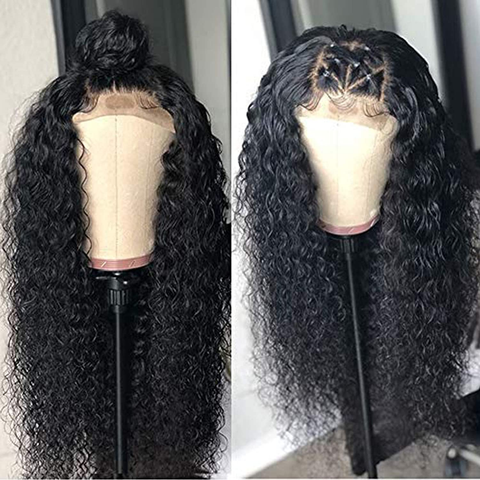 VSHOW 4x4 Kinky Curly Lace Closure Wig 100% Human Hair Small Curly Closure Wig
