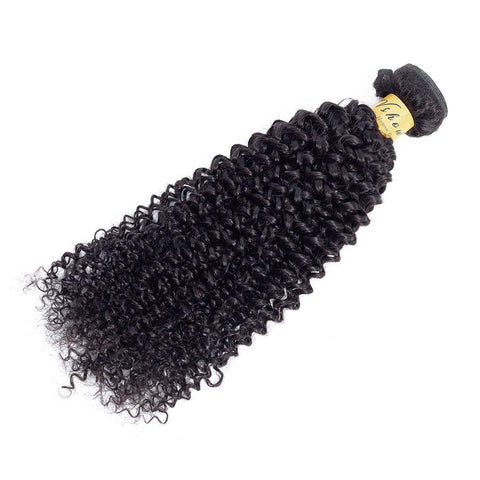 VSHOW HAIR Premium 9A Mongolian Human Virgin Hair Kinky Curly Natural Black 4 Bundles Deal
