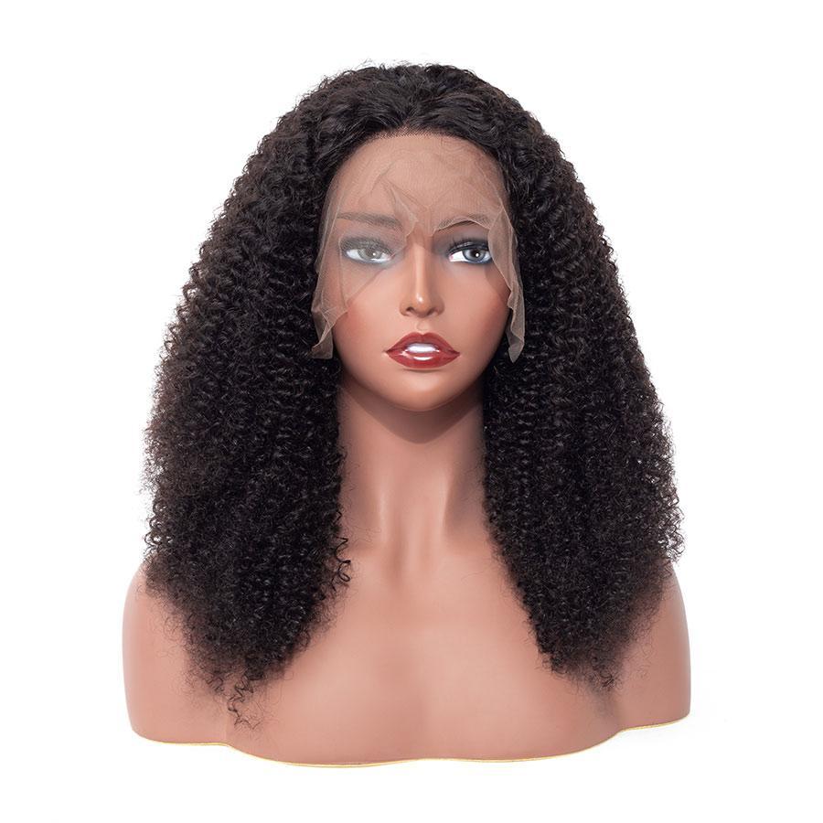 mongolian kinky curly human hair lace front wigs