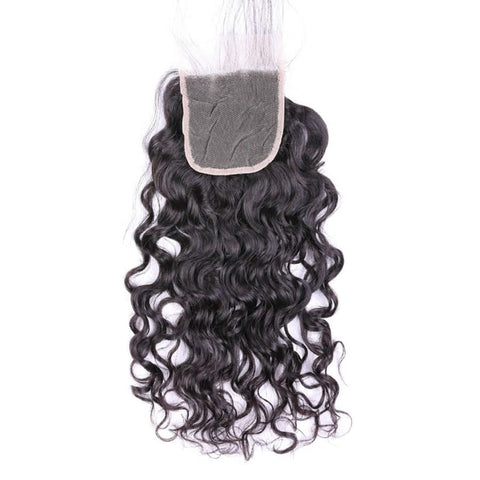 VSHOW HAIR 100% Virgin Human Hair Natural Wave 4x4 6x6 Lace Closure Natural Black