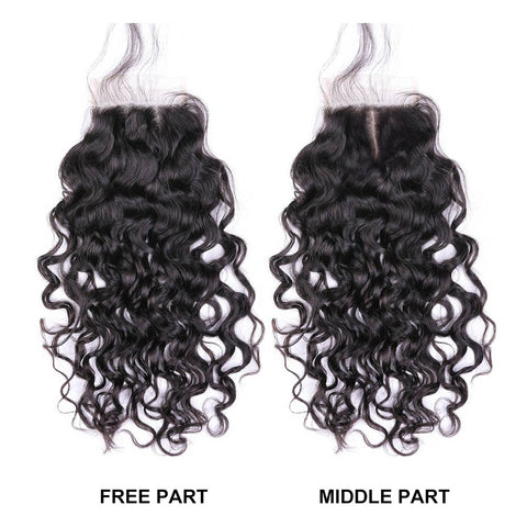 VSHOW HAIR Premium 9A Indian Human Virgin Hair Natural Wave 4 Bundles with Pre Plucked Closure Deal Natural Black
