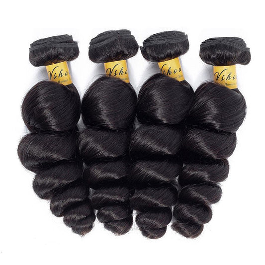 VSHOW HAIR Premium 9A Mongolian Virgin Human Hair Loose Wave 3 or 4 Bundles with Closure Popular Sizes