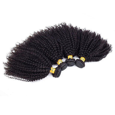 VSHOW HAIR Premium 9A Peruvian Human Virgin Hair Afro Curly Natural Black 4 Bundles Deal