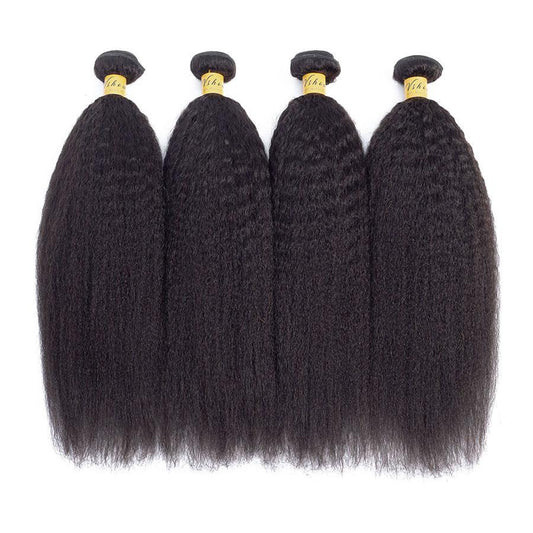 VSHOW HAIR Premium 9A Peruvian Virgin Human Hair YaKi 3 or 4 Bundles with Closure Popular Sizes