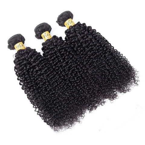 VSHOW HAIR Premium 9A Indian Human Virgin Hair Kinky Curly Natural Black 3 Bundles Deal
