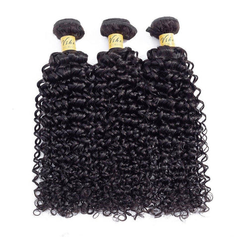 VSHOW HAIR Premium 9A Indian Human Virgin Hair Water Wave Natural Black 3 Bundles Deal