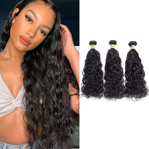 VSHOW HAIR Premium 9A Peruvian Human Virgin Hair Natural Wave Natural Black 3 Bundles Deal
