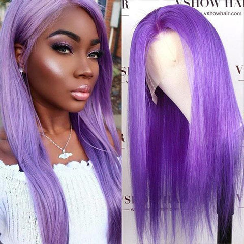 VSHOW Purple Hair Ideas Straight Hair Hairstyles Lace Front Wigs Human Hair 13x4 And 4x4 Lace Wigs