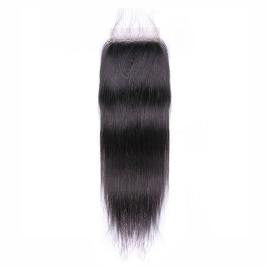 VSHOW HAIR 100% Virgin Human Hair Straight 4x4 6x6 Lace Closure Natural Black