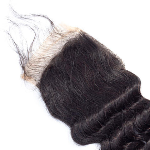 VSHOW HAIR 100% Virgin Human Hair Loose Deep Wave 4x4 6x6 Lace Closure Natural Black