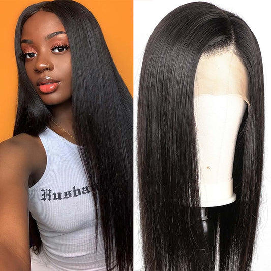 VSHOW Straight Human Hair Full Lace Wigs Natural Black