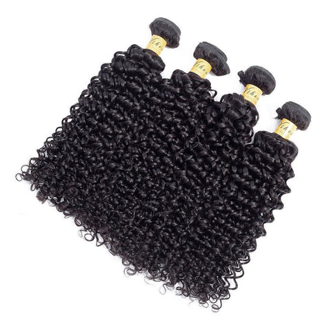 VSHOW HAIR Premium 9A Mongolian Human Virgin Hair Water Wave 4 Bundles with Pre Plucked Closure Deal Natural Black