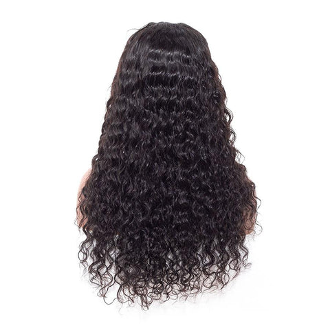 VSHOW HAIR Premium 9A Water Wave Human Hair Full Lace Wigs Natural Black