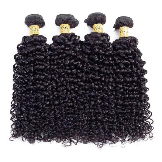 VSHOW HAIR Premium 9A Indian Human Virgin Hair Water Wave Natural Black 4 Bundles Deal