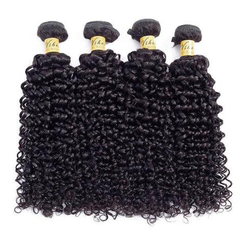 VSHOW HAIR Premium 9A Malaysian Human Virgin Hair Water Wave Natural Black 4 Bundles Deal