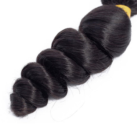 VSHOW HAIR Premium 9A Mongolian Human Virgin Hair Loose Wave Natural Black 4 Bundles Deal